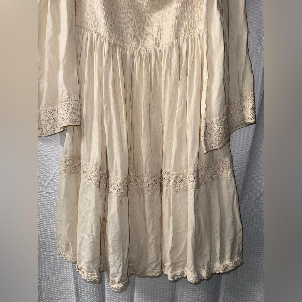 Torrid Size 0 Ivory Smocked Crochet Dress - Picture 4 of 8
